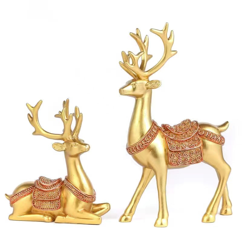 2pcs/set Elegant Deer Ornaments for Home Decor and Weddings - Ideal Housewarming and Living Room Gifts