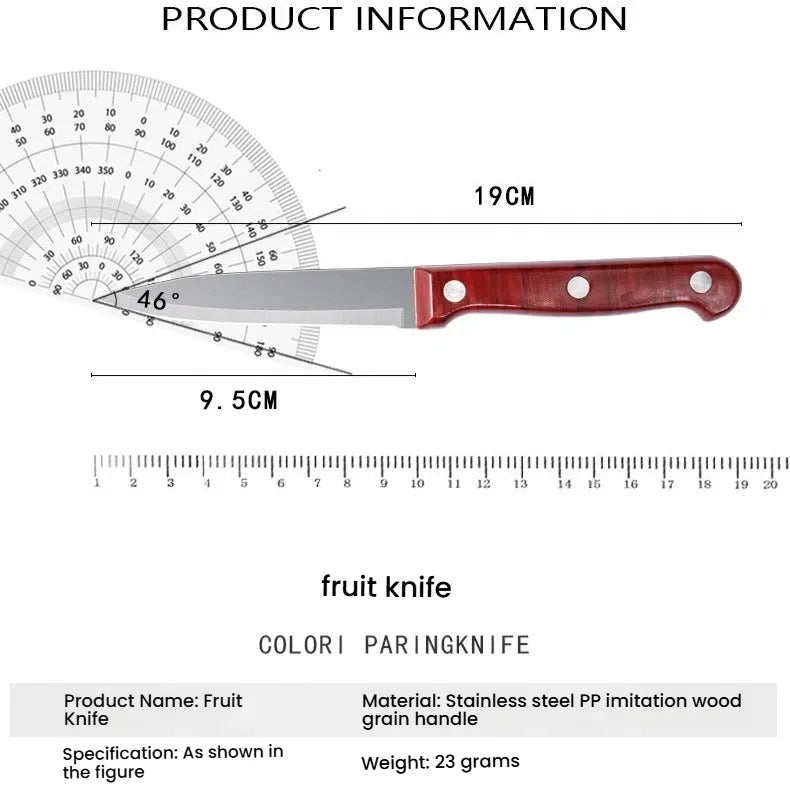 A Popular Stainless Steel Fruit Knife For Kitchen Straight Knives A Small Kitchen Accessory And A Wooden Hand-held Fruit Knife