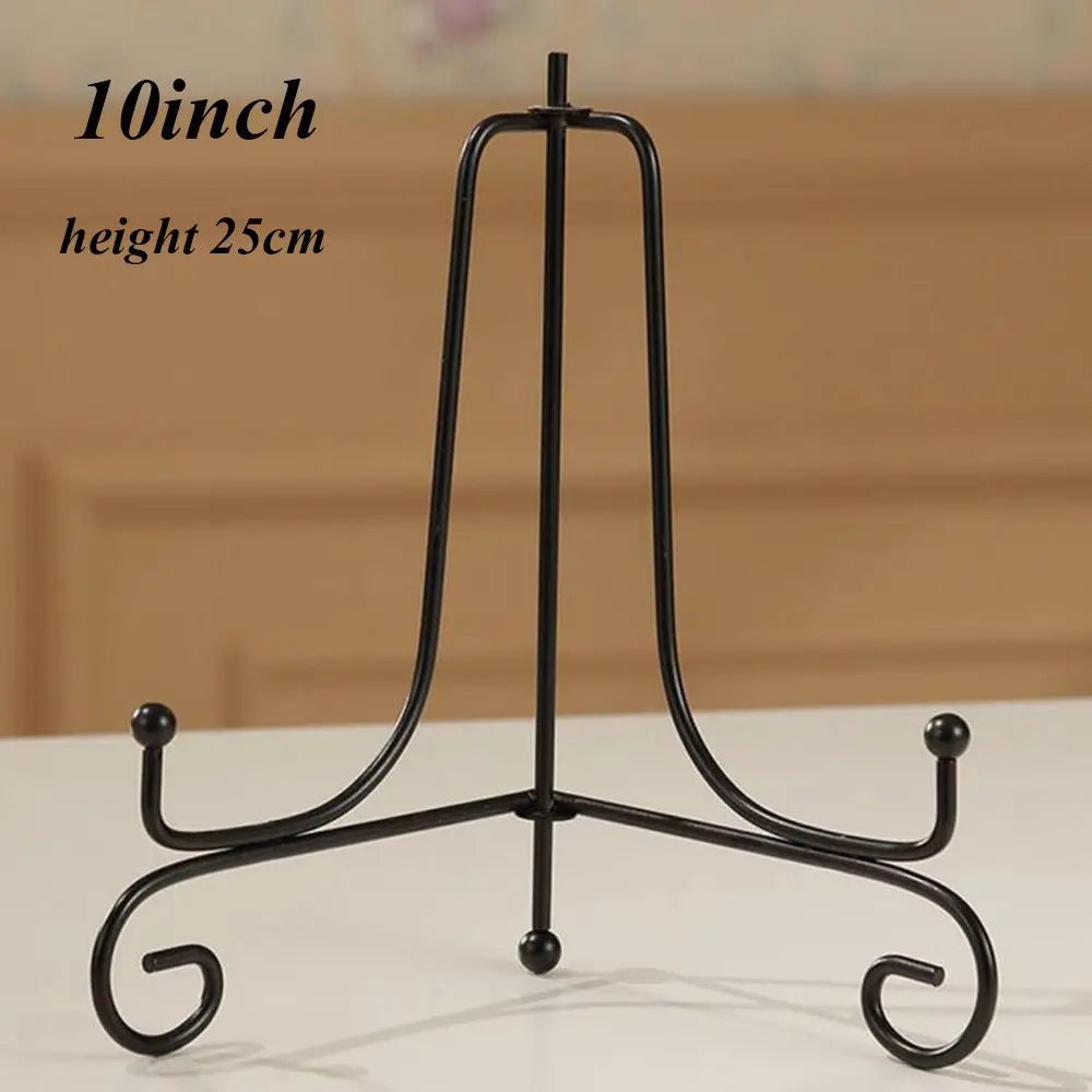 1PC Craft Bracket Book Holder Photo Pedestal Bowl Picture Frame Black Iron Plate Rack Display Stand Easel