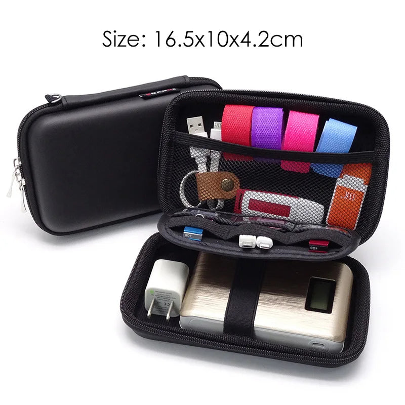 Tech Pouches Bag For HDD U Disk USB Data Cables Hard Shell Case For Electronics SD Card Travel Essentials Storage Bags Organizer