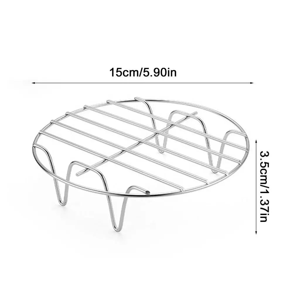 Air Fryer Rack Stainless Steel Cookware Steamer Rack Cooking Baking Pot Stand Airfryer Grill Food Kitchen Steaming Racks Grid