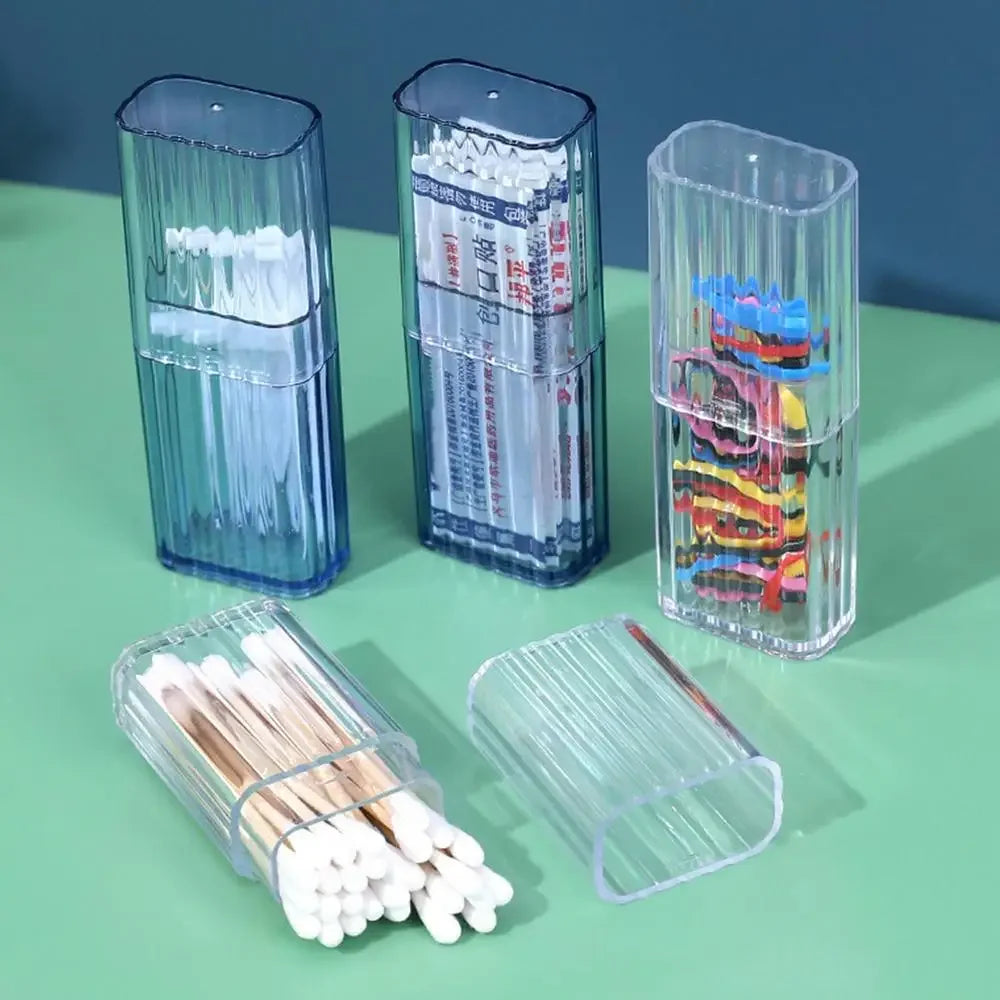 Cotton Swab Jar Cotton Swab Holder Cotton Swab Dispenser with Lid Plastic Ear Stick Swabs Holder Bathroom Storage Jars