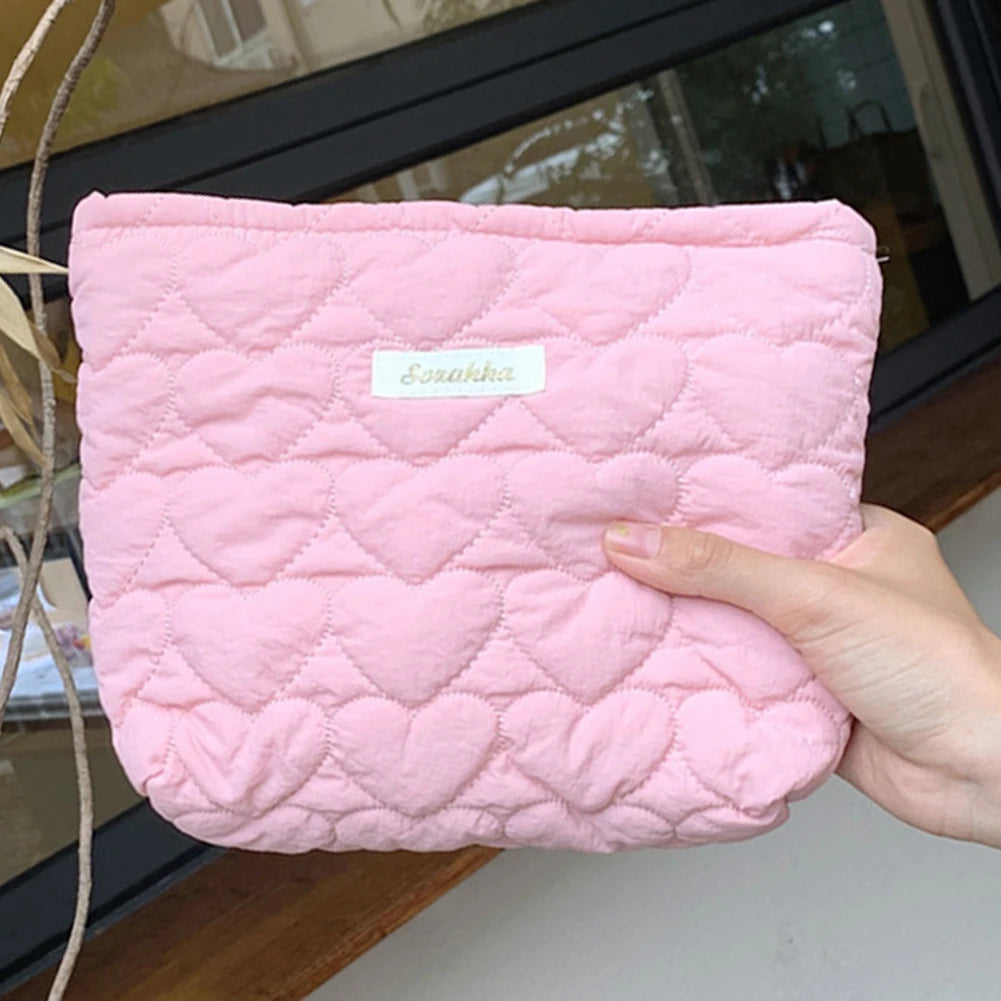 Storage Organizer Floral Puffy Quilted Makeups Bags Flower Printed Cosmetic Pouch Large Travel Cosmetics Bag Makeup Accessory