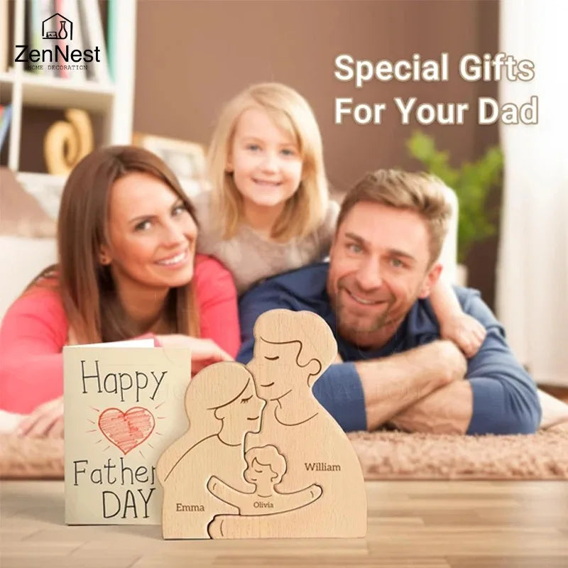 Custom Name Wooden Home Decorations, Personalized Home Puzzles, Warm Home Decorations, Mother's Day Father's Day Warm Gifts