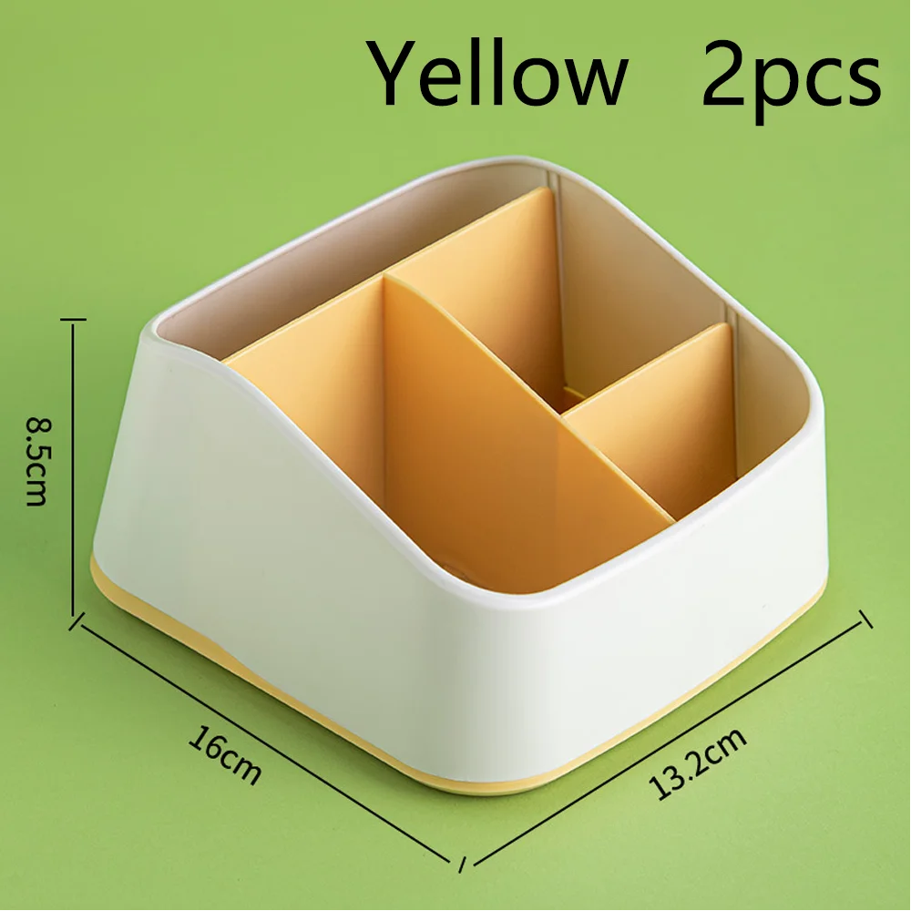 Remote Control Holder 4 Slot Desktop Storage Box Tv Remote Control Phone Trapezoidal Basket Stationery Organizer Case