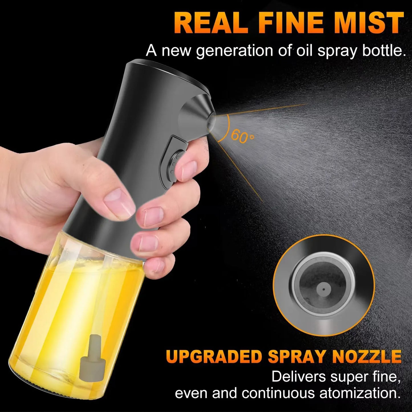 Electric Oil Sprayer Kitchen Utensils Oil Sprayer USB Charging BBQ Novelty Accessories Dispenser Glass Bottle Olive Oil Sprayer