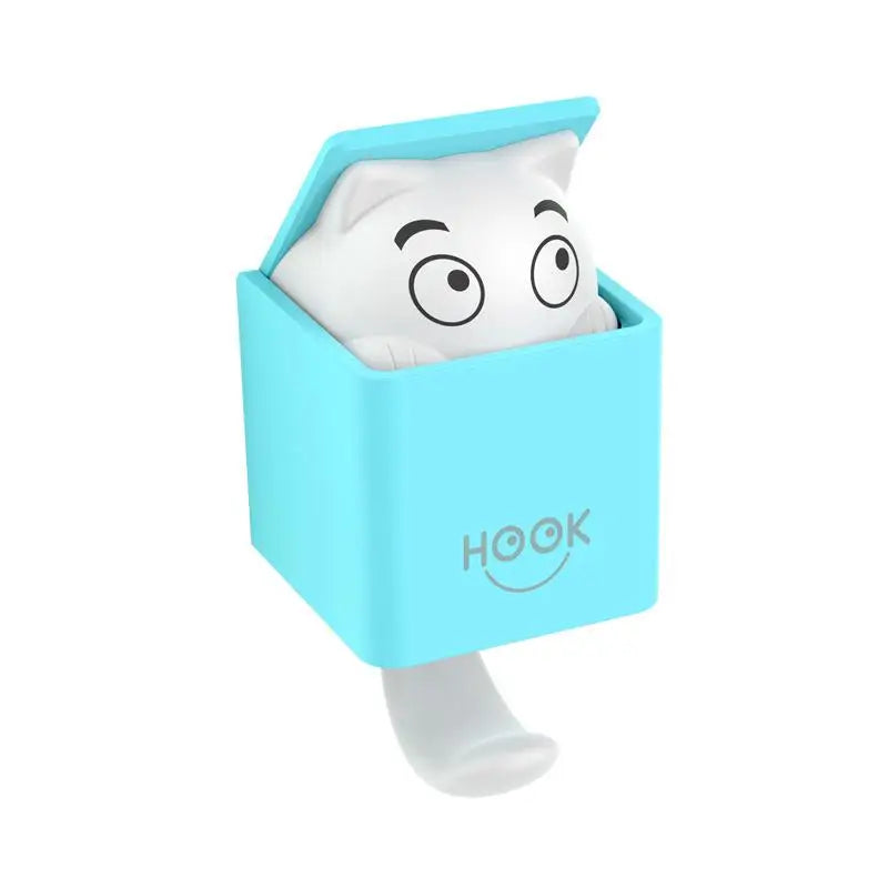 Creative Cute Cat Wall Hanging Hook for Clothes Hat Scarf Key Cute Animals Hanger Rack Wall Decoration Free Punching