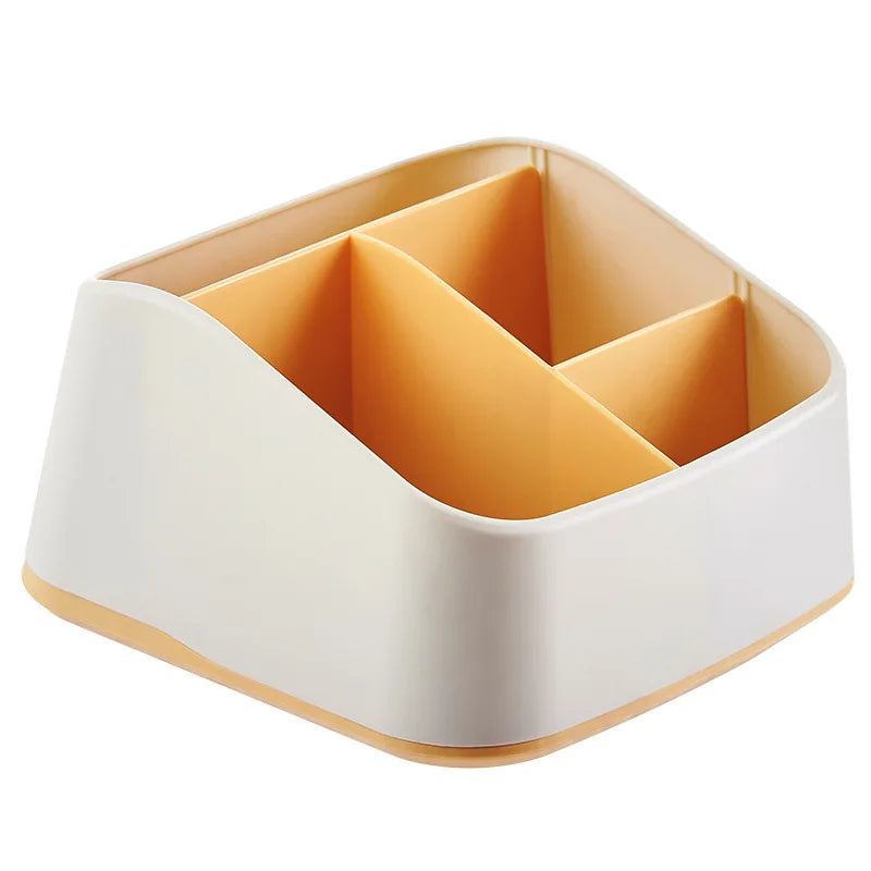 Remote Control Holder 4 Slot Desktop Storage Box Tv Remote Control Phone Trapezoidal Basket Stationery Organizer Case