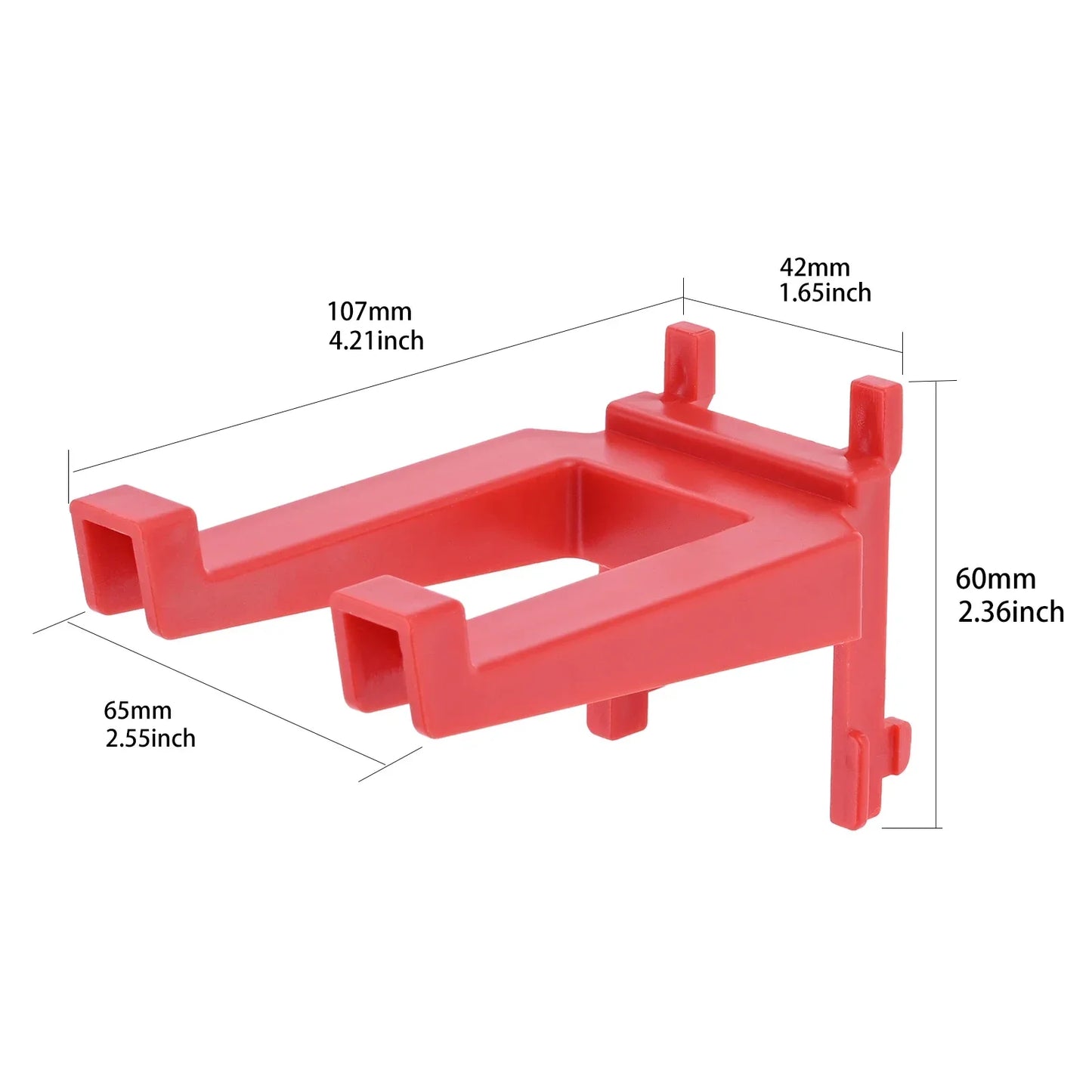 1pc Hole Plate Hook Red Plastic ABS Pegboard Hanger Tool Holder Wall Mounted Display Rack Hardware Storage Garage Organization