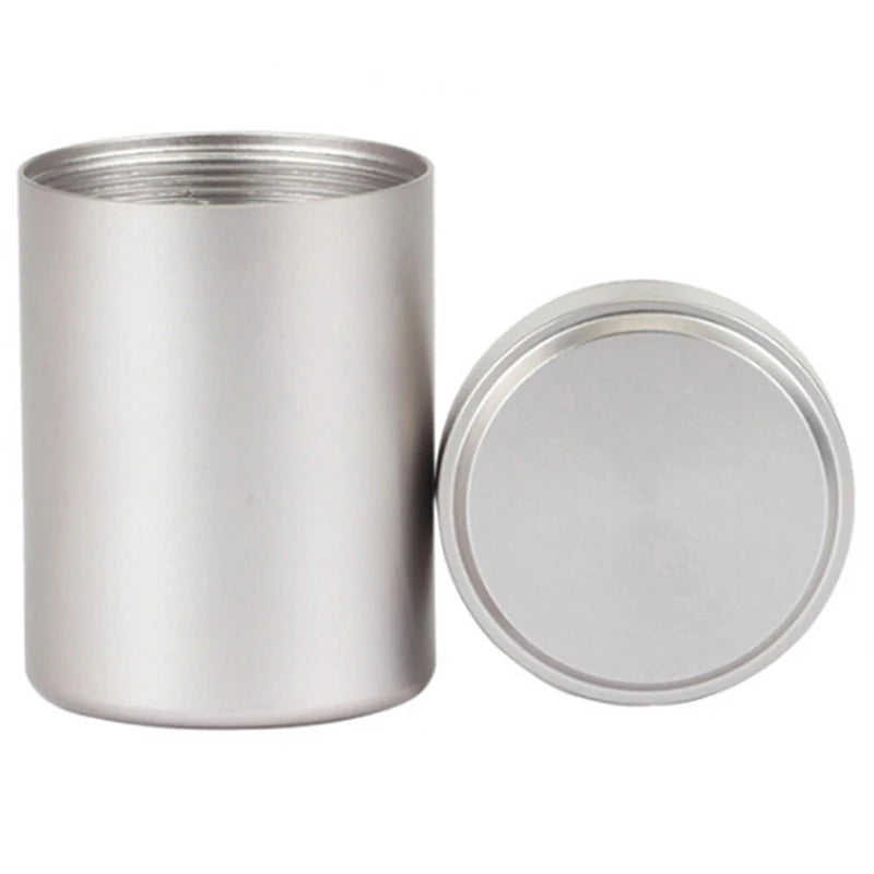 1x Silver Airtight Proof Container Alumainum Herb Stash Metal Sealed Can Tea Jar