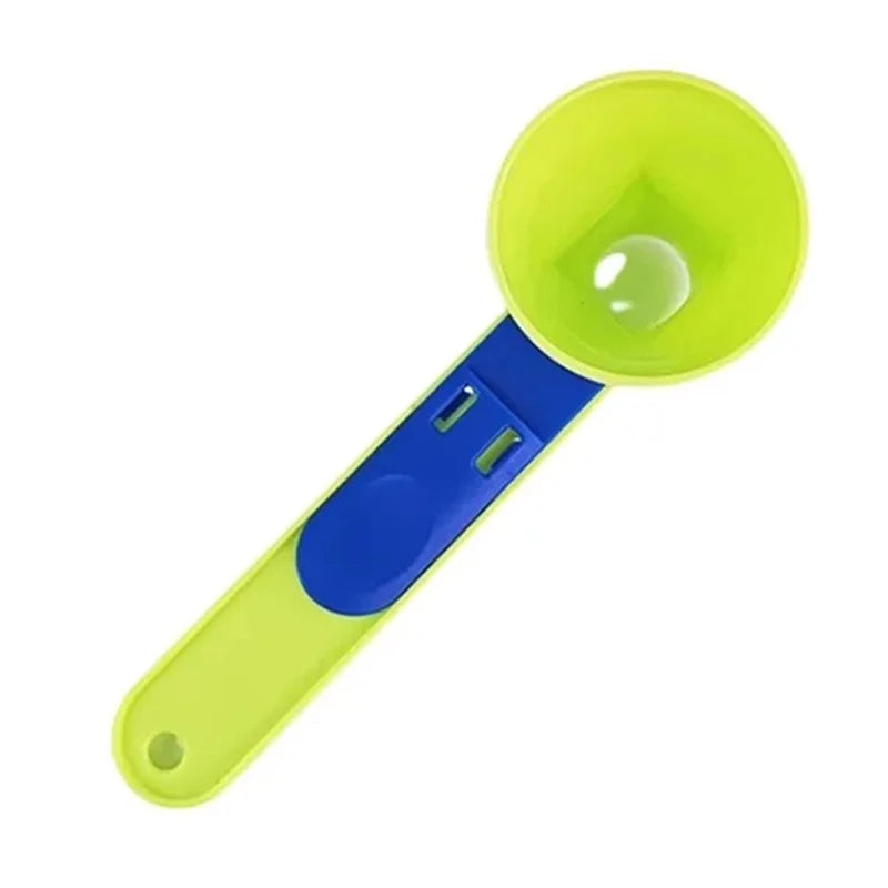 2PCS 2-in-1 Measuring Scoop with Funnel Kitchen Spoons Funnel Scoop for Coffee Measuring Protein Flour Powder Funnel