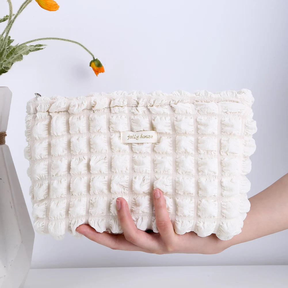 Storage Organizer Floral Puffy Quilted Makeups Bags Flower Printed Cosmetic Pouch Large Travel Cosmetics Bag Makeup Accessory