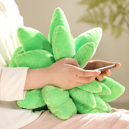 Succulent Pillow, Cute Pillows, Accent Pillows For Green Succulent Themed Home Decor, Soft Plush Cushions, Gifts For Succulent Lovers Or Kids (Dark Green) As Halloween, Chrismas Gift
