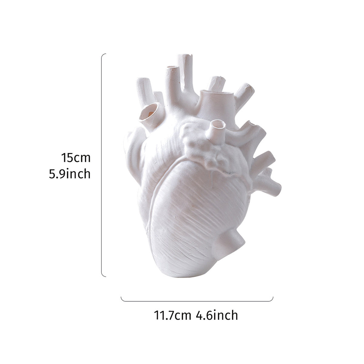 1pc Creative Heart Vase - Resin Decorative Bottle Dried Flower Container - Halloween Thanksgiving Christmas Decor - Indoor Ornament - For Home Decor Lovers