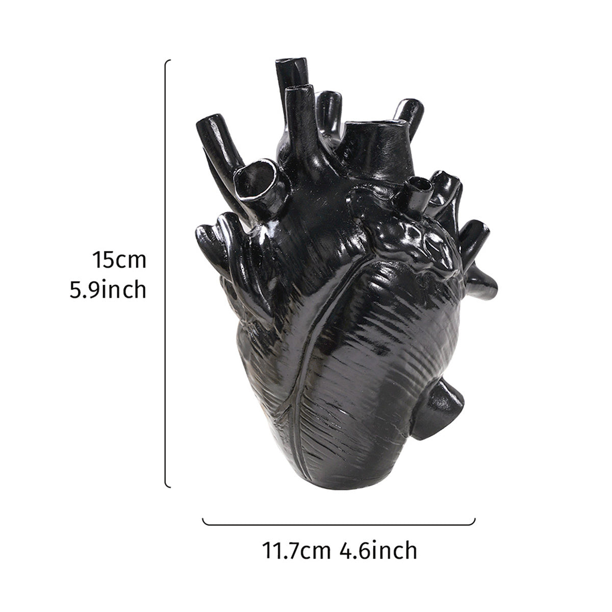 1pc Creative Heart Vase - Resin Decorative Bottle Dried Flower Container - Halloween Thanksgiving Christmas Decor - Indoor Ornament - For Home Decor Lovers