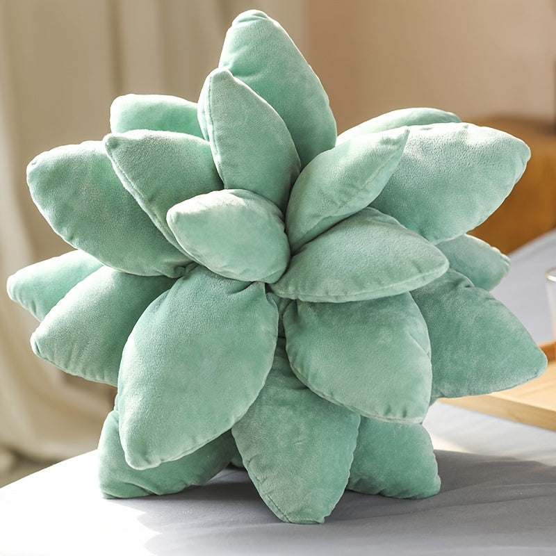 Succulent Pillow, Cute Pillows, Accent Pillows For Green Succulent Themed Home Decor, Soft Plush Cushions, Gifts For Succulent Lovers Or Kids (Dark Green) As Halloween, Chrismas Gift