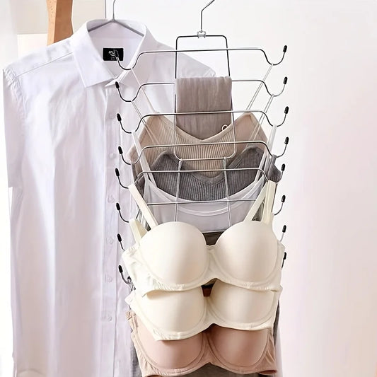 1/3PCS Multilayer Metal Hanger Wardrobe Organizer Storage Lingerie Hanger Foldable Multilayer Hanger for Woman Camisole Bra Belt