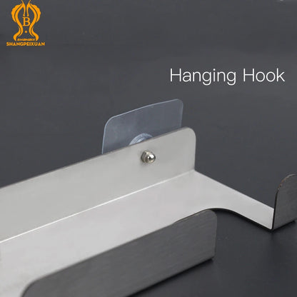SHANGPEIXUAN Pizza Peel Wall Rack Brushed Stainless Steel Pizza Peel Wall Mounted Hanger Heavy Duty Pizza Shovel Holder Rack