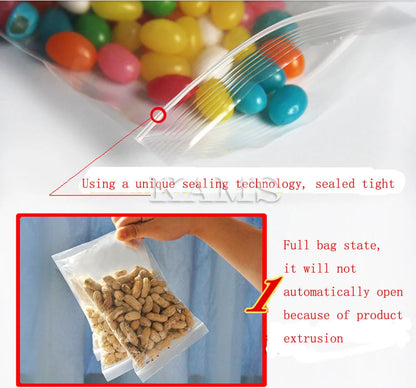 Small Zip Lock Plastic Bags Reclosable Transparent Bag Shoe Bag Vacuum Storage Bag Sanitary Bag Poly Clear Bags Thickness 0.12mm