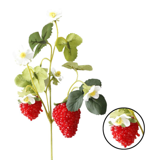 2 Big Heads Artificial Fake Strawberry Fruit Kitchen Home Wedding Party Decoration Home Decor Home Decoration Accessories