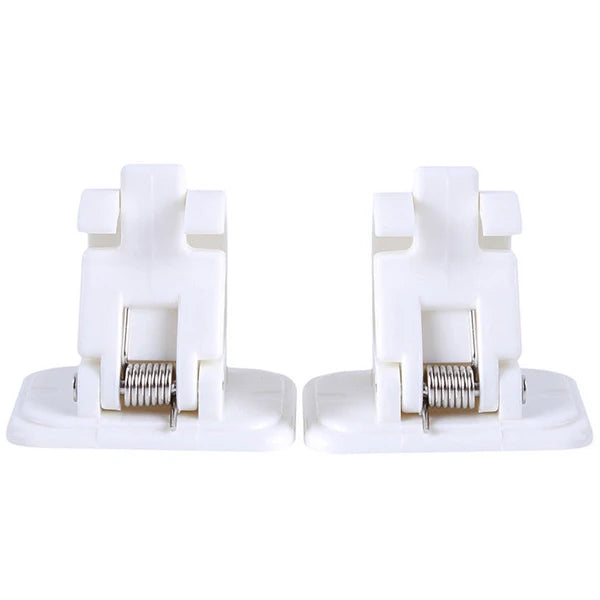 2Pcs Shower Curtain Hanging Rod End Fixing Holder Hook Self Adhesive Wall Nail Bathroom Curtain Rod Clamp Hook Support Frame
