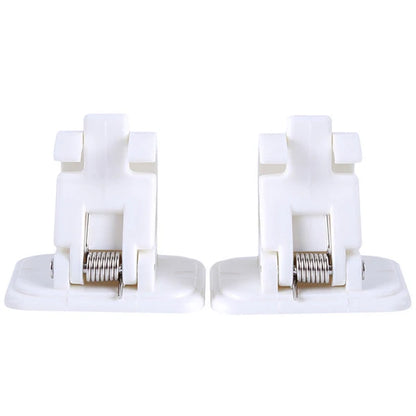 2Pcs Shower Curtain Hanging Rod End Fixing Holder Hook Self Adhesive Wall Nail Bathroom Curtain Rod Clamp Hook Support Frame