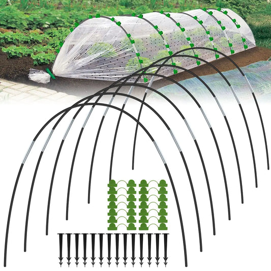 Greenhouse Plant Hoops Set Reusable Fibreglass Grow Set Seedling Arch Shed Bracket Vegetable Garden Grow Tunnel Support Hot Sale