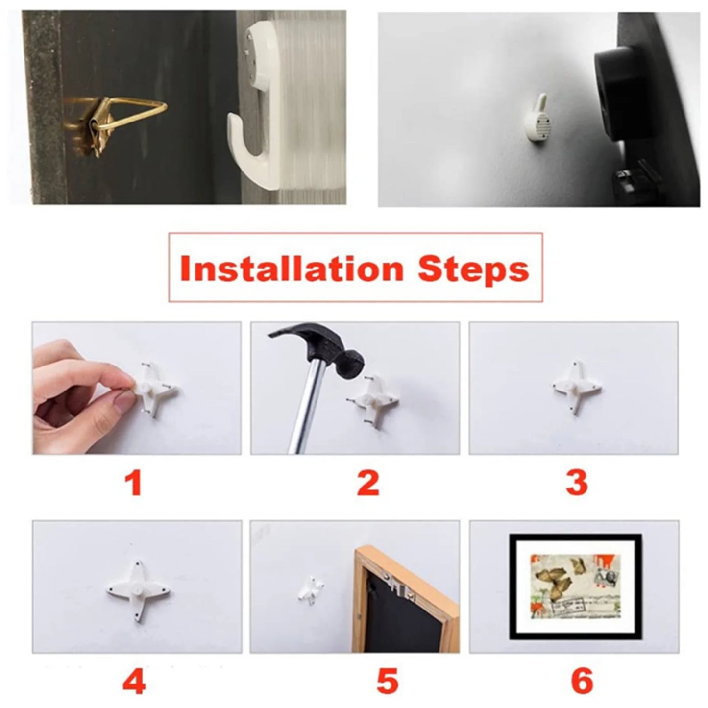 40 Pcs Invisible Nail Screws Wall Hooks No Trace Picture Hangers Traceless Multi-function Art Painting Frame Hanger