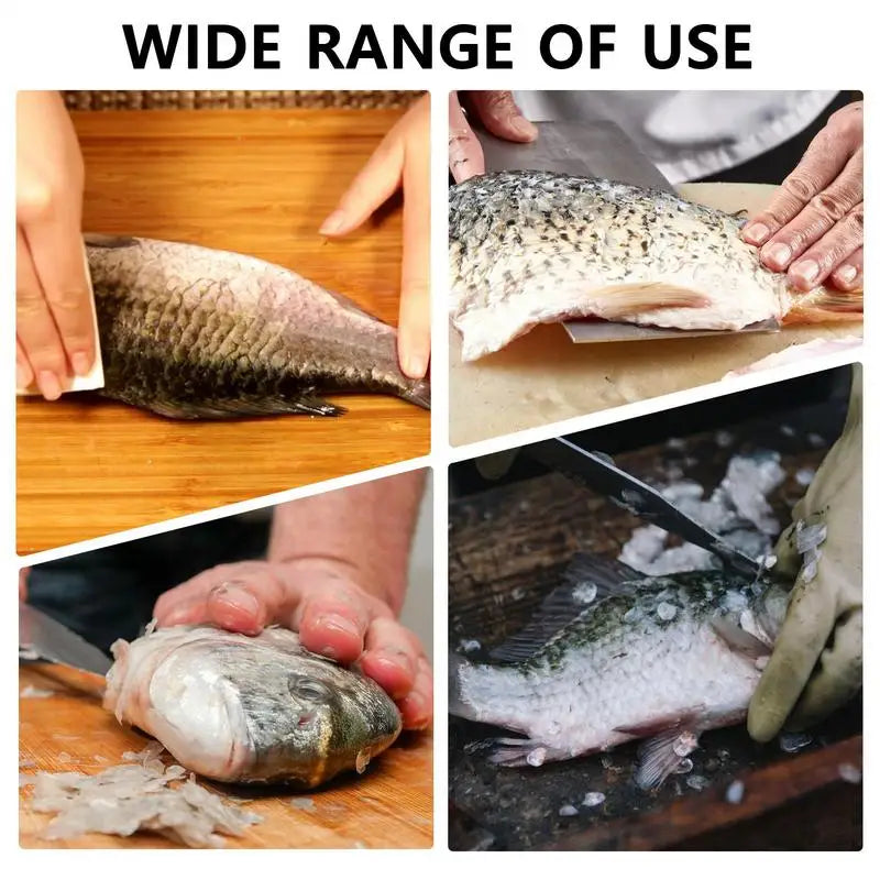 Fish Skin Peeler Stainless Steel Fish Scale Scraper Non-Slip ABS Handle Portable Kitchen Accessories Serrated Skin Scraping