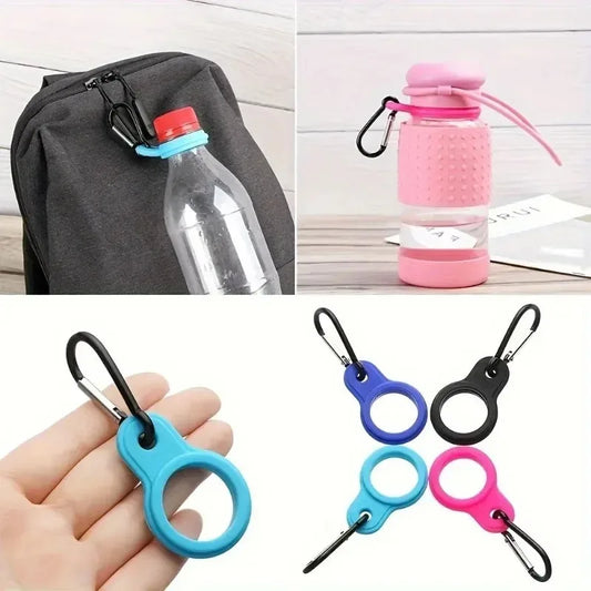 Portable Outdoor Carabiner Silicone Water Bottle Buckle Sports Bottle Buckle Kettle Clip Hook Tool Silicon Cup Holder