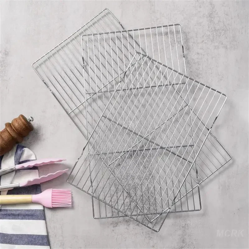 Stainless Steel Mat Net Grid Shape Rectangle Grill Grilling Mesh Net Outdoor Cooking Accessories Barbecue Tools BBQ Tools