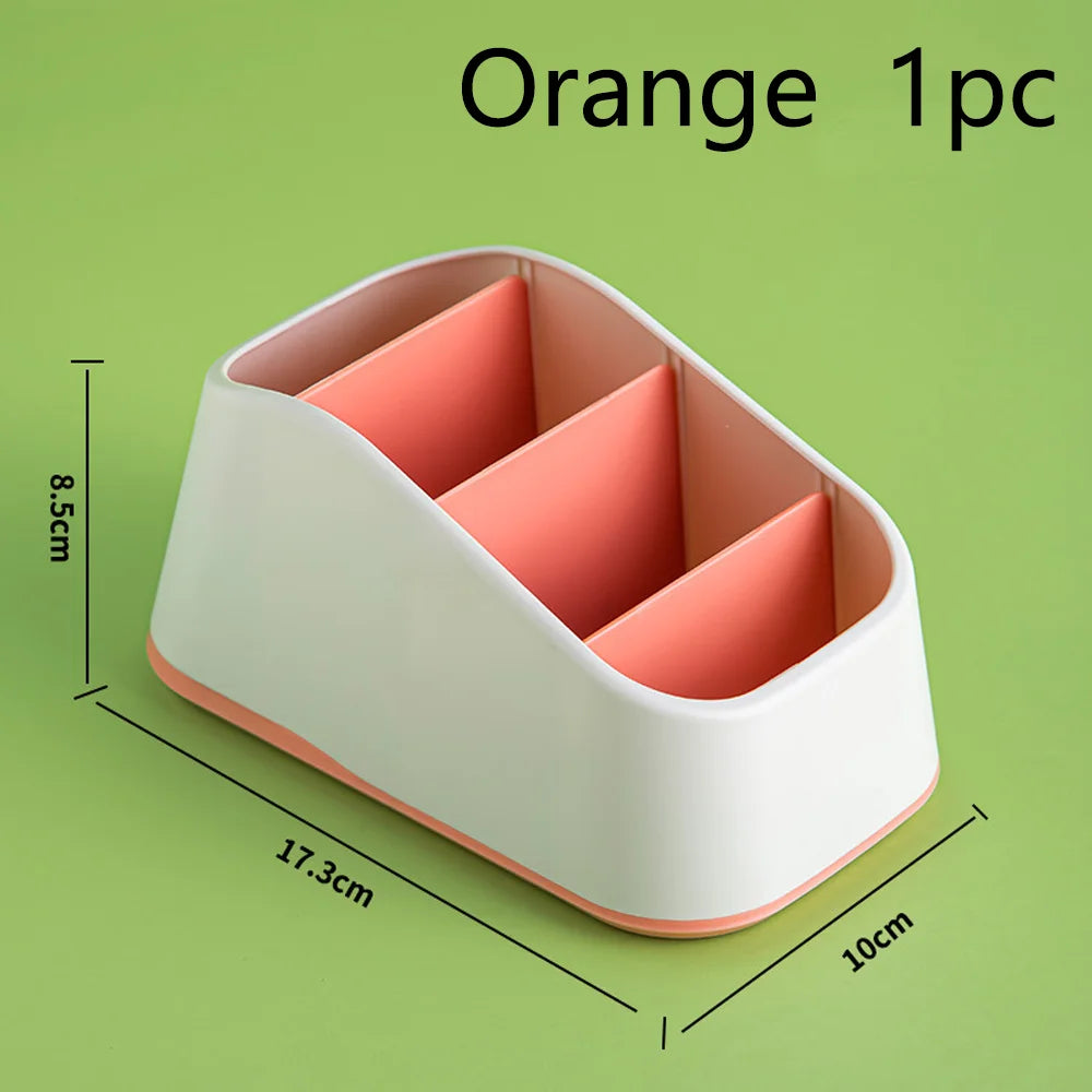 Remote Control Holder 4 Slot Desktop Storage Box Tv Remote Control Phone Trapezoidal Basket Stationery Organizer Case