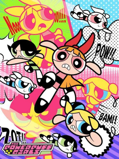 Cartoon The-P-Powerpuffs-G-Girls Cute Anime Stich Creation Set Printed Art Stitch Diamond Painting Mosaic 5d Handcraft Gift