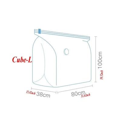 Cube Vacuum Storage Bags umbo Vacuum Seal Bags for Clothes, Bedding, Blanket, Comforter, Duvet, Pillow, Idea for Travel & Closet