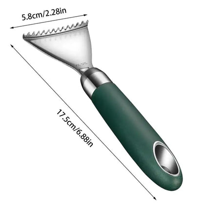 Fish Skin Peeler Stainless Steel Fish Scale Scraper Non-Slip ABS Handle Portable Kitchen Accessories Serrated Skin Scraping