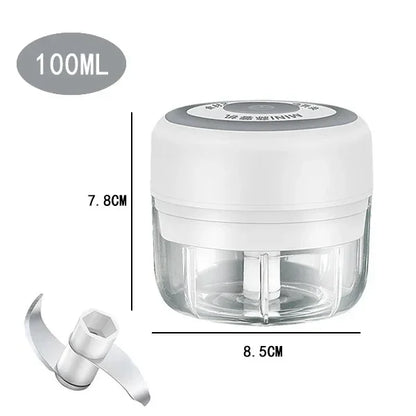 250/100ML Garlic Mincer USB Charging Powerful Mini Electric Garlic Chopper Portable Garlic Crusher Kitchen Food Chopper Unisex