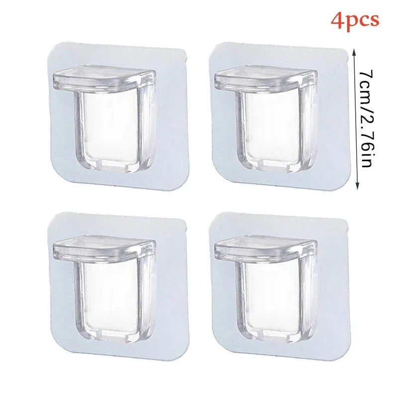 2/4pcs Adhesive Shelf Support Pegs For Kitchen Bedroom Closet Cabinet Shelf Support Clips Wall Hanger Sticker Bracket Holder