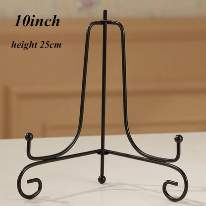 1PC Craft Bracket Book Holder Photo Pedestal Bowl Picture Frame Black Iron Plate Rack Display Stand Easel