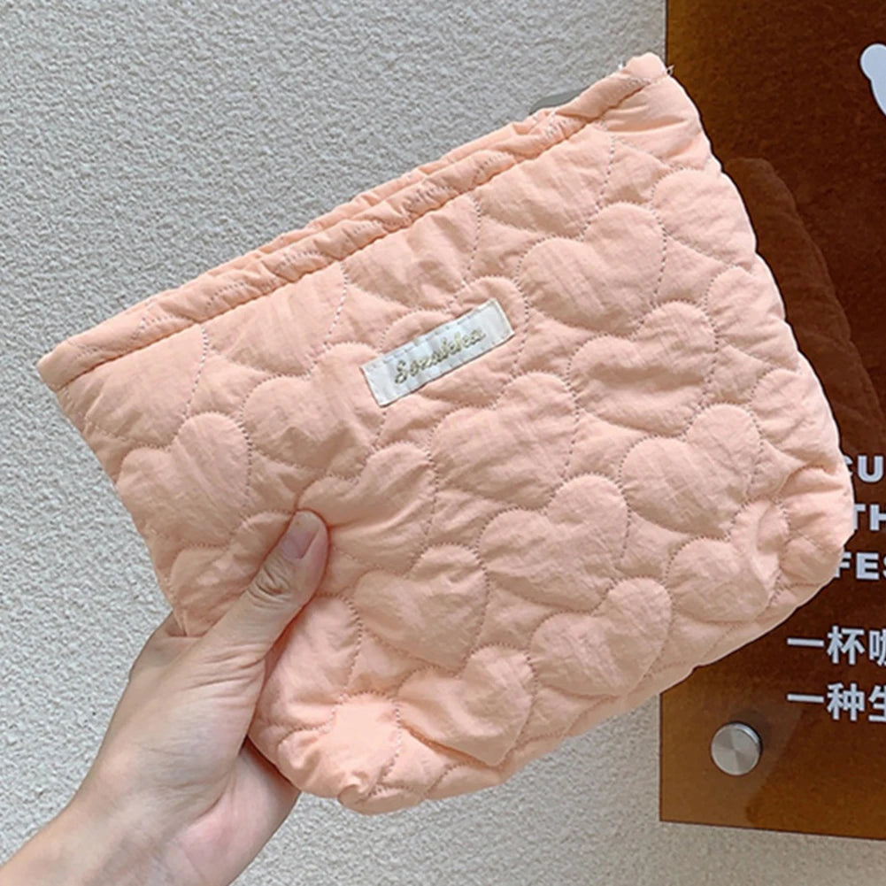 Storage Organizer Floral Puffy Quilted Makeups Bags Flower Printed Cosmetic Pouch Large Travel Cosmetics Bag Makeup Accessory