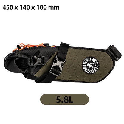 (ULAC)16L Waterproof Bicycle Saddle Bag Large Capacity Rear Seat Pack for Long Distance Cycling High-Vis Tail bag RADTAIL GT PRO