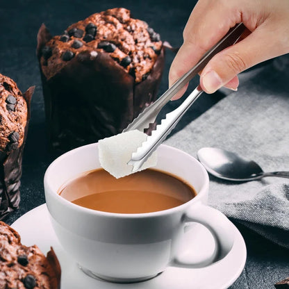 Stainless Steel Ice Tongs Bread Cake Clamps Salad Coffee Sugar Cubes Clips for Restaurant Bar Kitchen Tools Party Serving Tongs