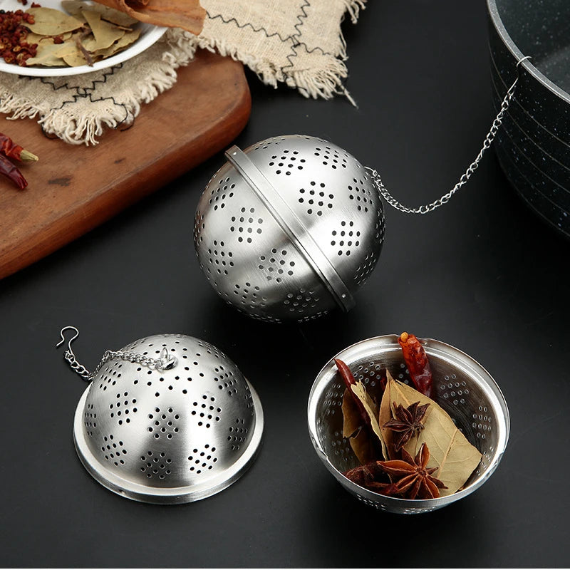 Stainless Steel Tea Leaf Infuser Strainer Spice Mesh Sieve for Brewing Teapot Tea Filter Seasoning Ball Kitchen Accessories