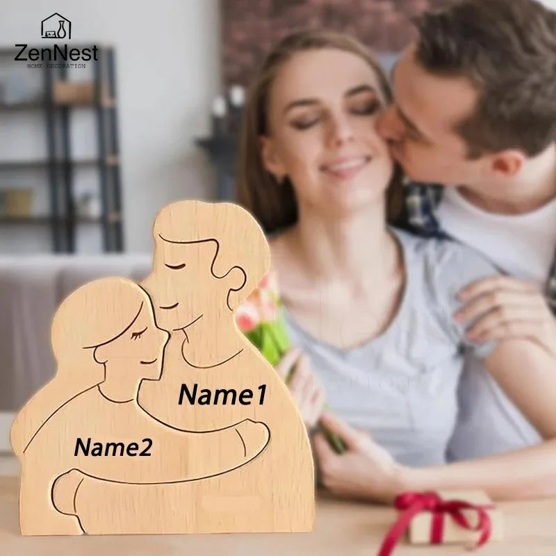 Custom Name Wooden Home Decorations, Personalized Home Puzzles, Warm Home Decorations, Mother's Day Father's Day Warm Gifts