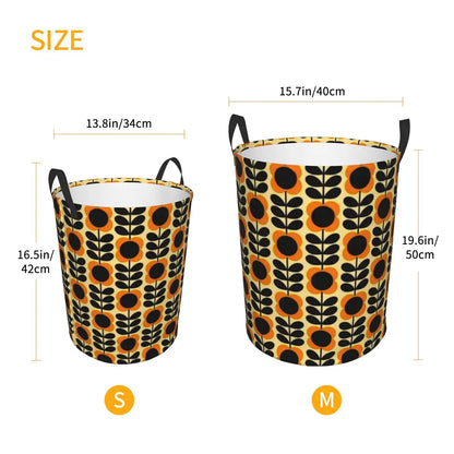 Custom Orla Kiely Multi Stem Flowers Laundry Basket Collapsible Scandinavian Style Toy Clothes Hamper Storage Bin for Kids