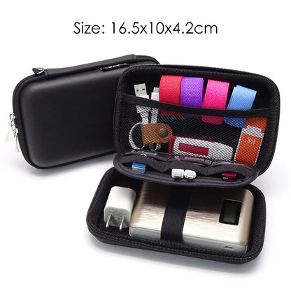 Tech Pouches Bag For HDD U Disk USB Data Cables Hard Shell Case For Electronics SD Card Travel Essentials Storage Bags Organizer