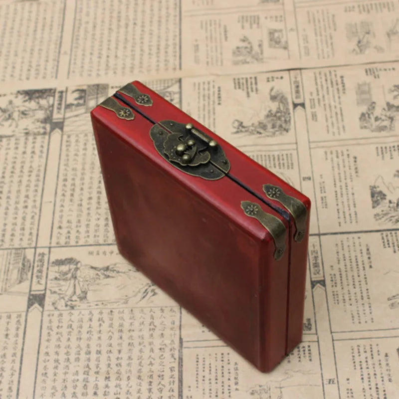 Antique Chinese Storage Box Square Box Classic Jewelry Packing Box Wooden PU Box Antique Portable Home Storage Box Gifts