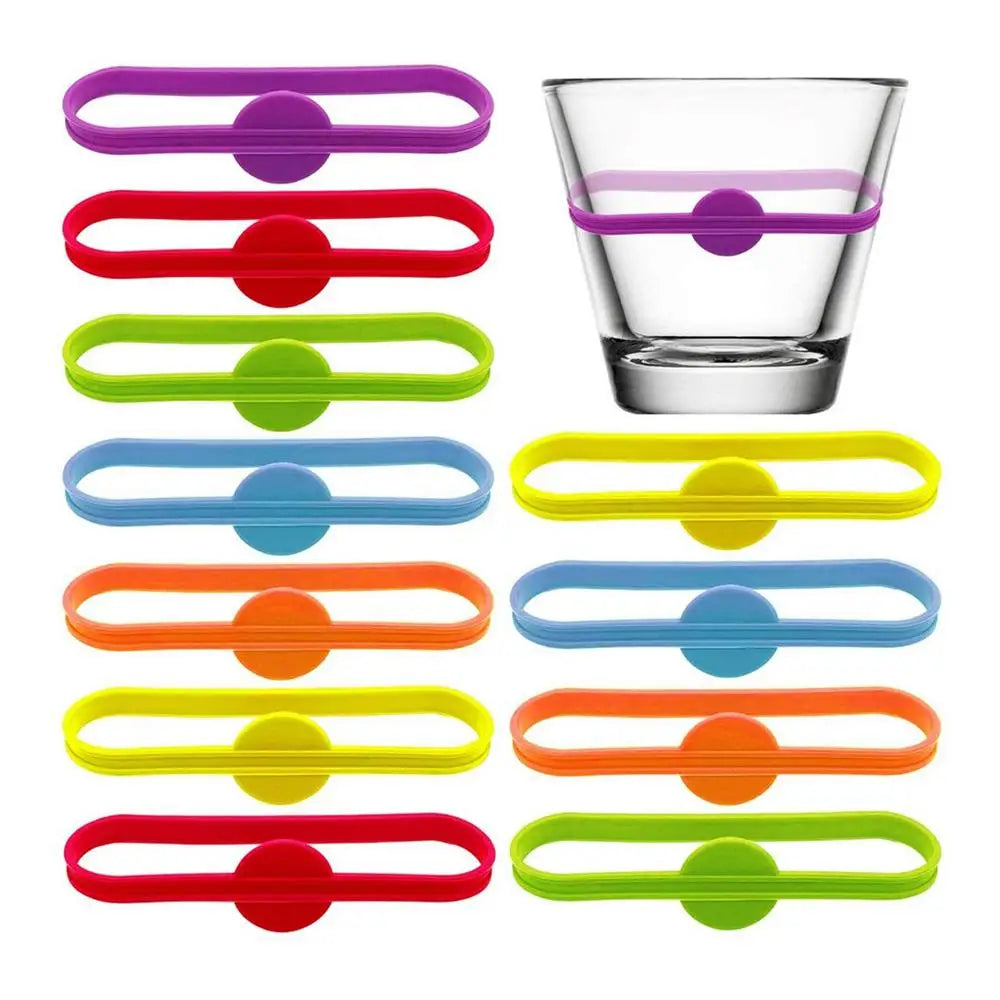Drink Marker Wine Glass Silicone Strip Tag Marker Reusable Beverage Mark Wine Glass Mark Glass Silicone Strip Marker