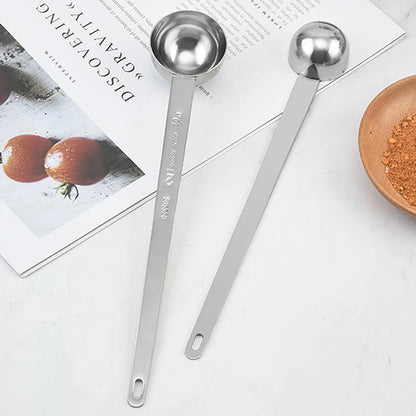 Coffee Scoops Long Handle Stainless Steel Milk Coffee Powder Scoop Measuring Spoon Fits Coffee Container For Ground Coffee