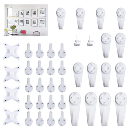 40 Pcs Invisible Nail Screws Wall Hooks No Trace Picture Hangers Traceless Multi-function Art Painting Frame Hanger