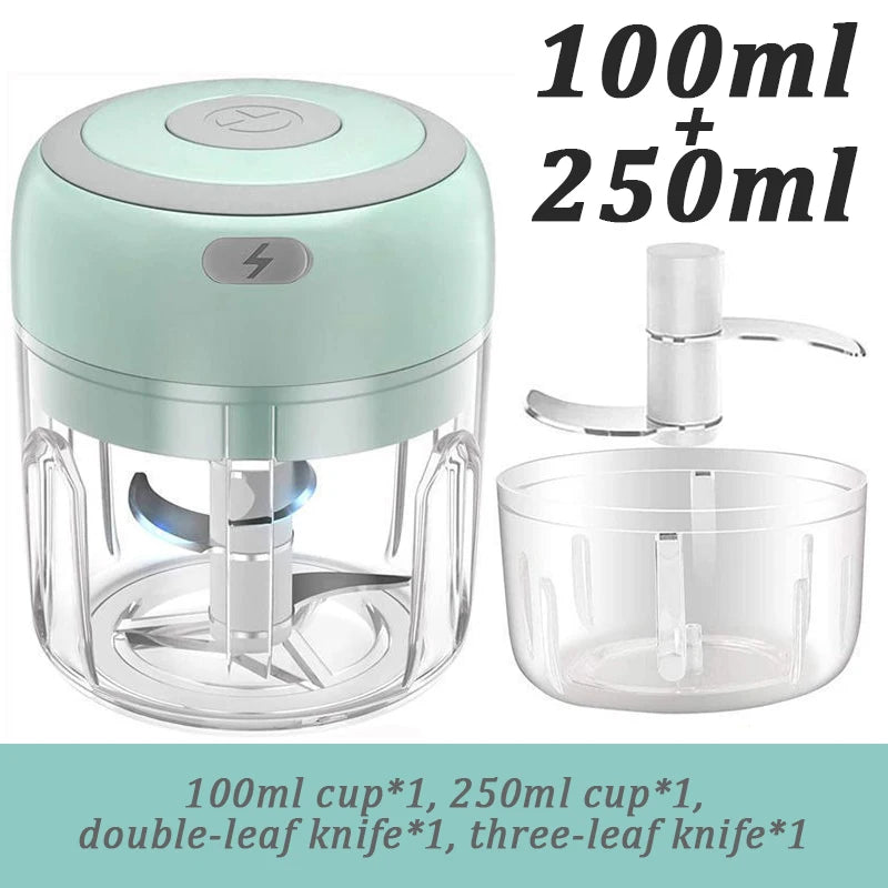 Electric Mini Garlic Mincer USB Vegetable Onion Chopper Portable Small Food Processor for Ginger Chili Vegetables
